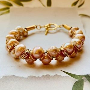 18K Gold Fill Pearl Goddess Bracelet